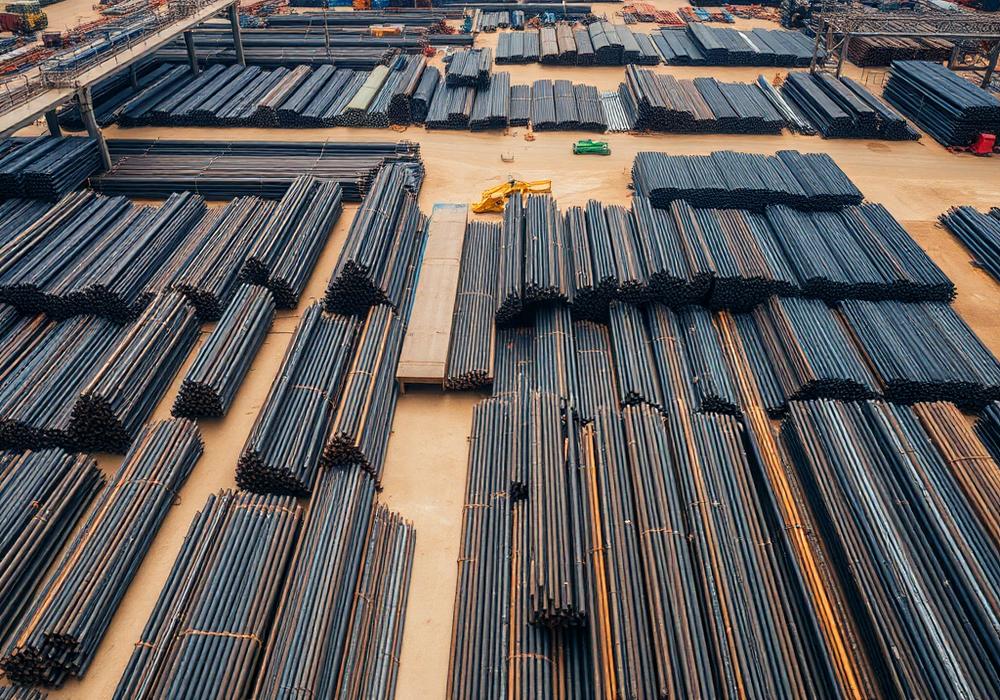 Aerial view of THISA Enterprises steel stock yard